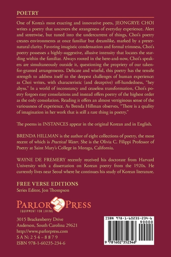Instances :  selected poems