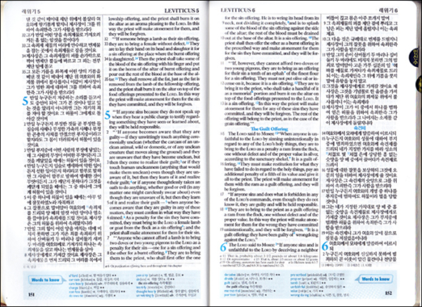 [네이비] 두란노 개역개정판(4판) NIV 영한성경 - 중(中).단본.색인 - 최고급 신소재.사전식